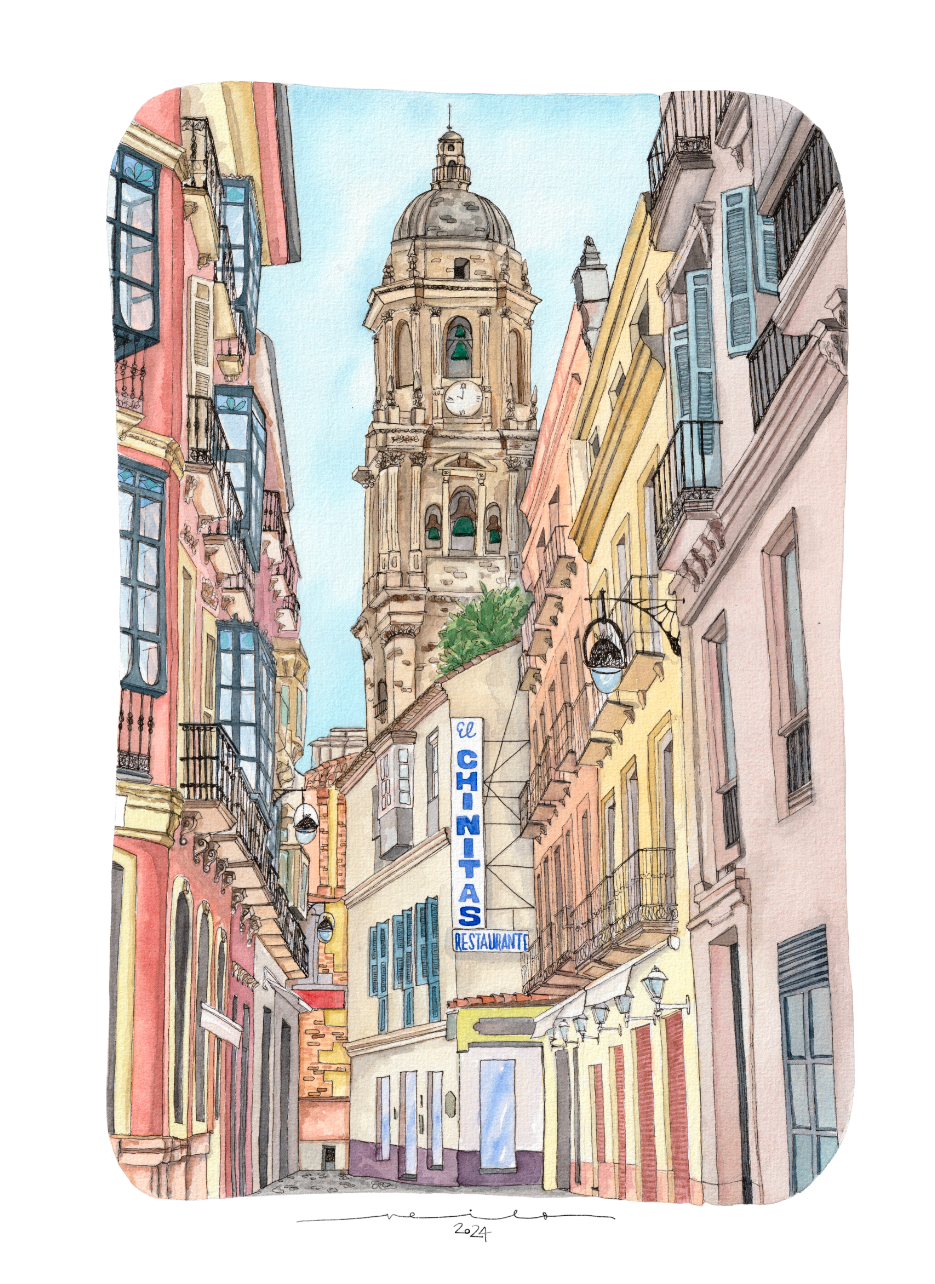 Lámina Calle Moreno Monroy - Málaga