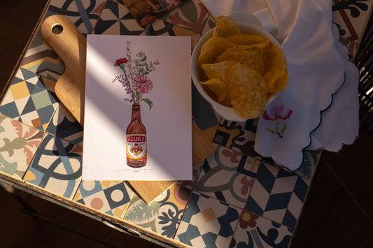 Lámina Águila y flores - Botellines & Flores