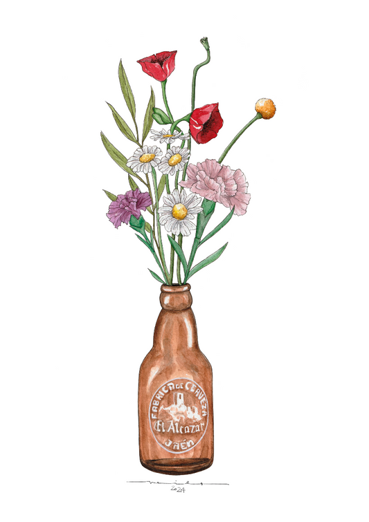 Lámina Alcázar y flores - Botellines & Flores