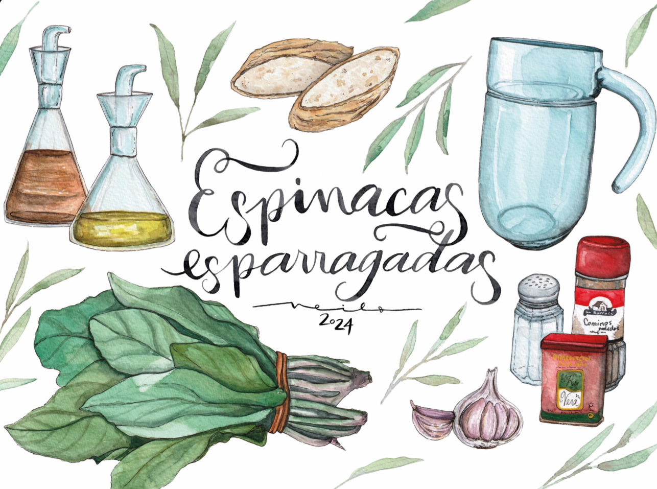 Lámina Espinacas Esparragadas