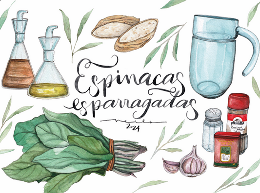 Lámina Espinacas Esparragadas