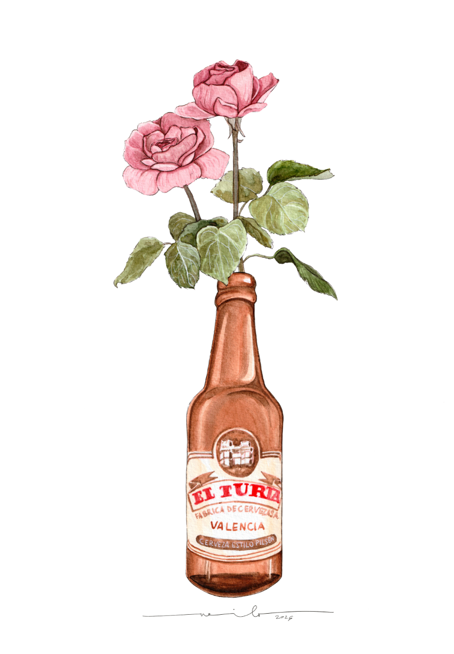 Lámina Turia y flores - Botellines & Flores