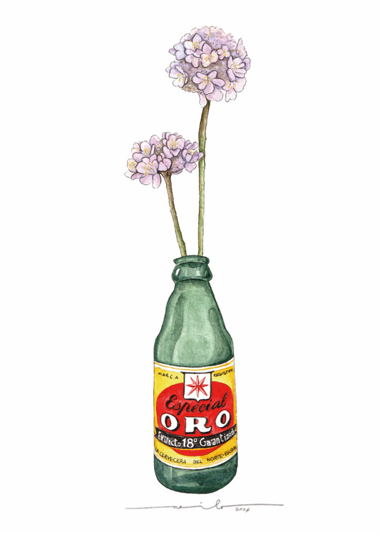 Lámina Especial Oro - Botellines & Flores