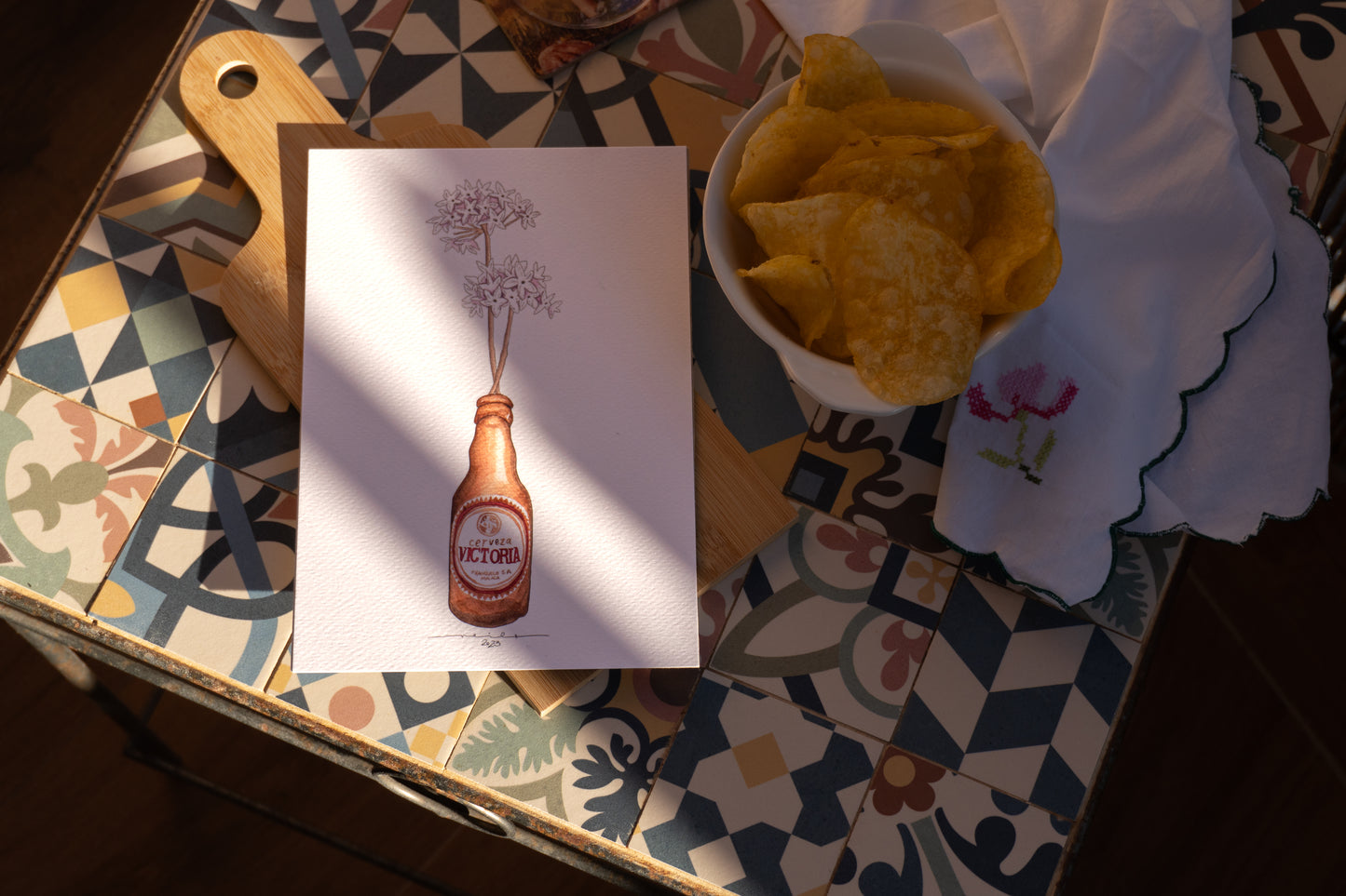 Lámina Victoria y biznaga - Botellines & Flores