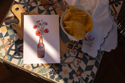 Lámina Alhambra y flores - Botellines & Flores