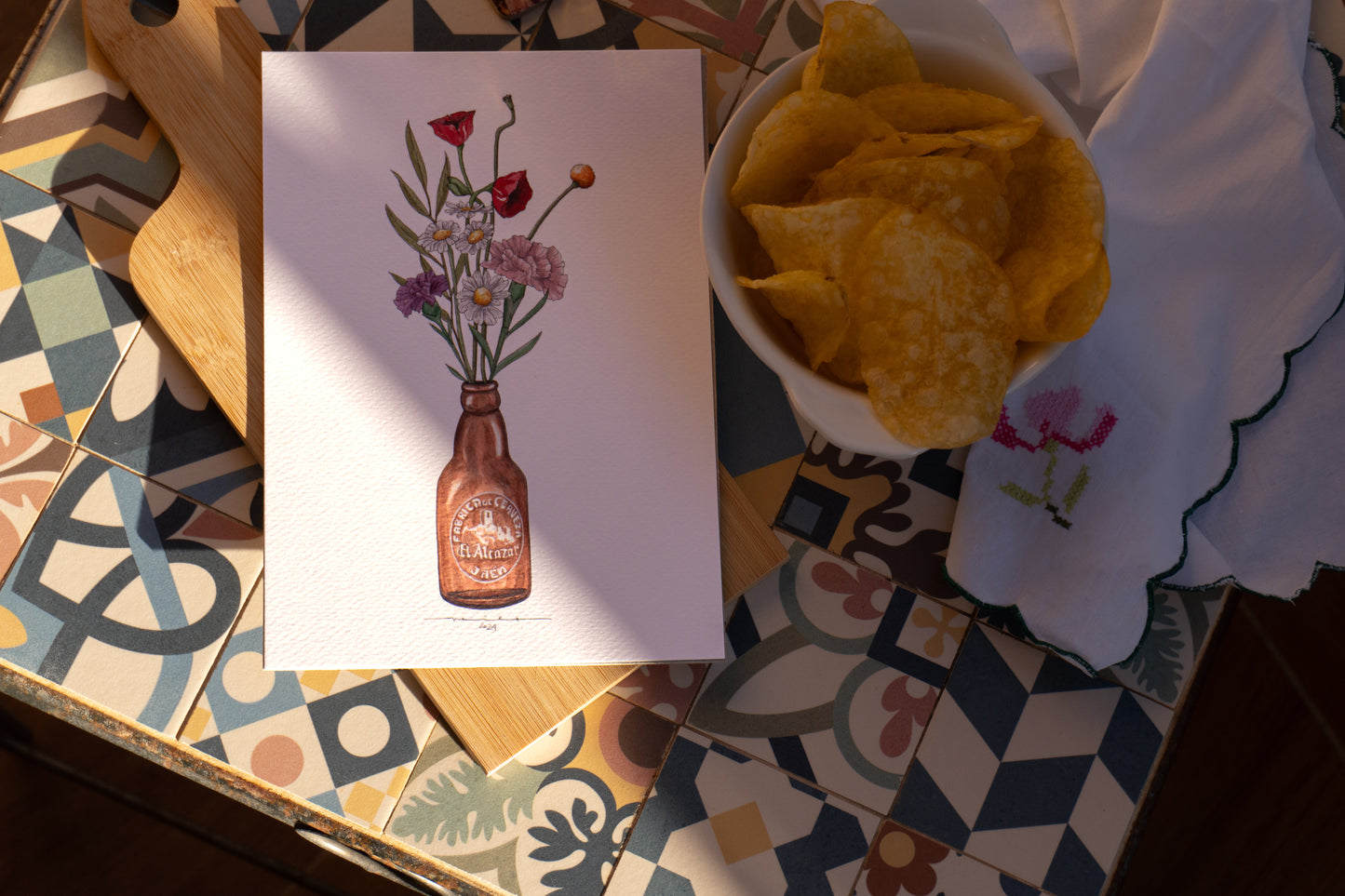 Lámina Alcázar y flores - Botellines & Flores