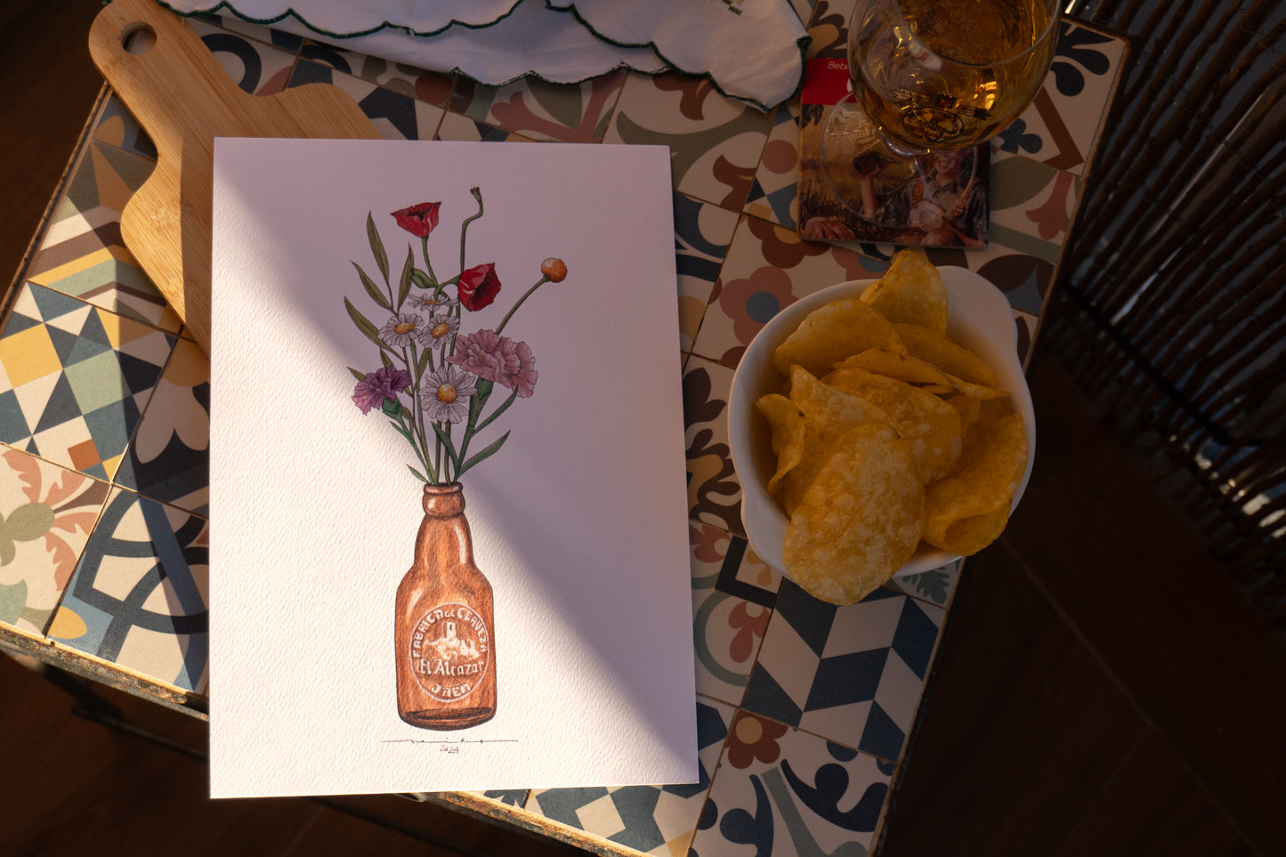 Lámina Alcázar y flores - Botellines & Flores