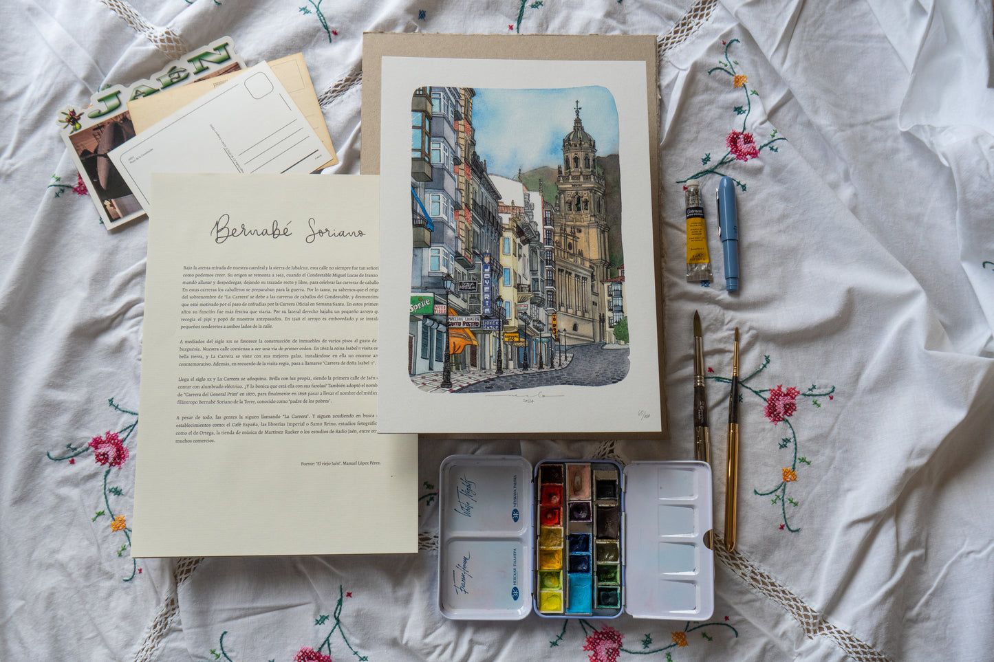 Lámina Calle Bernabé Soriano "La Carrera" años 90 - Jaén