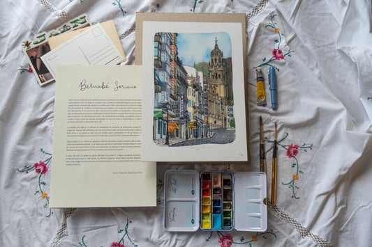 Lámina Calle Bernabé Soriano "La Carrera" años 90 - Jaén