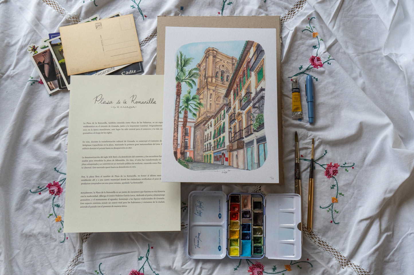 Lámina Plaza de la Romanilla - Granada