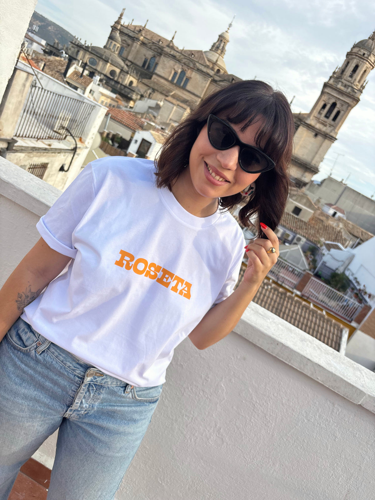 Camiseta blanca - Roseta