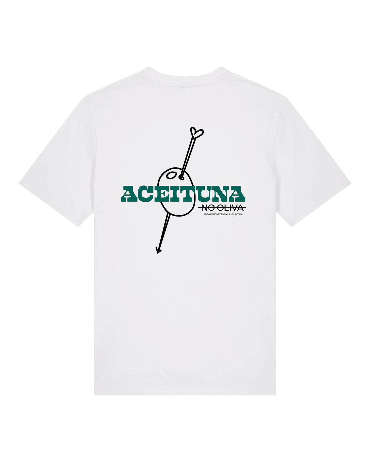 Camiseta blanca - Aceituna