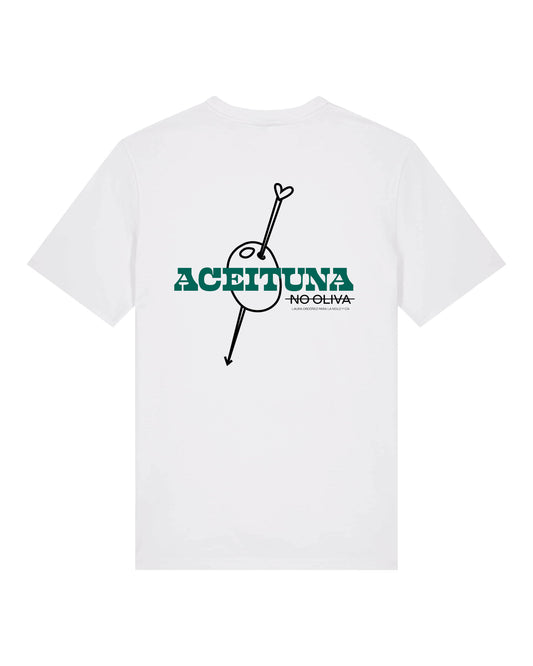Camiseta blanca - Aceituna