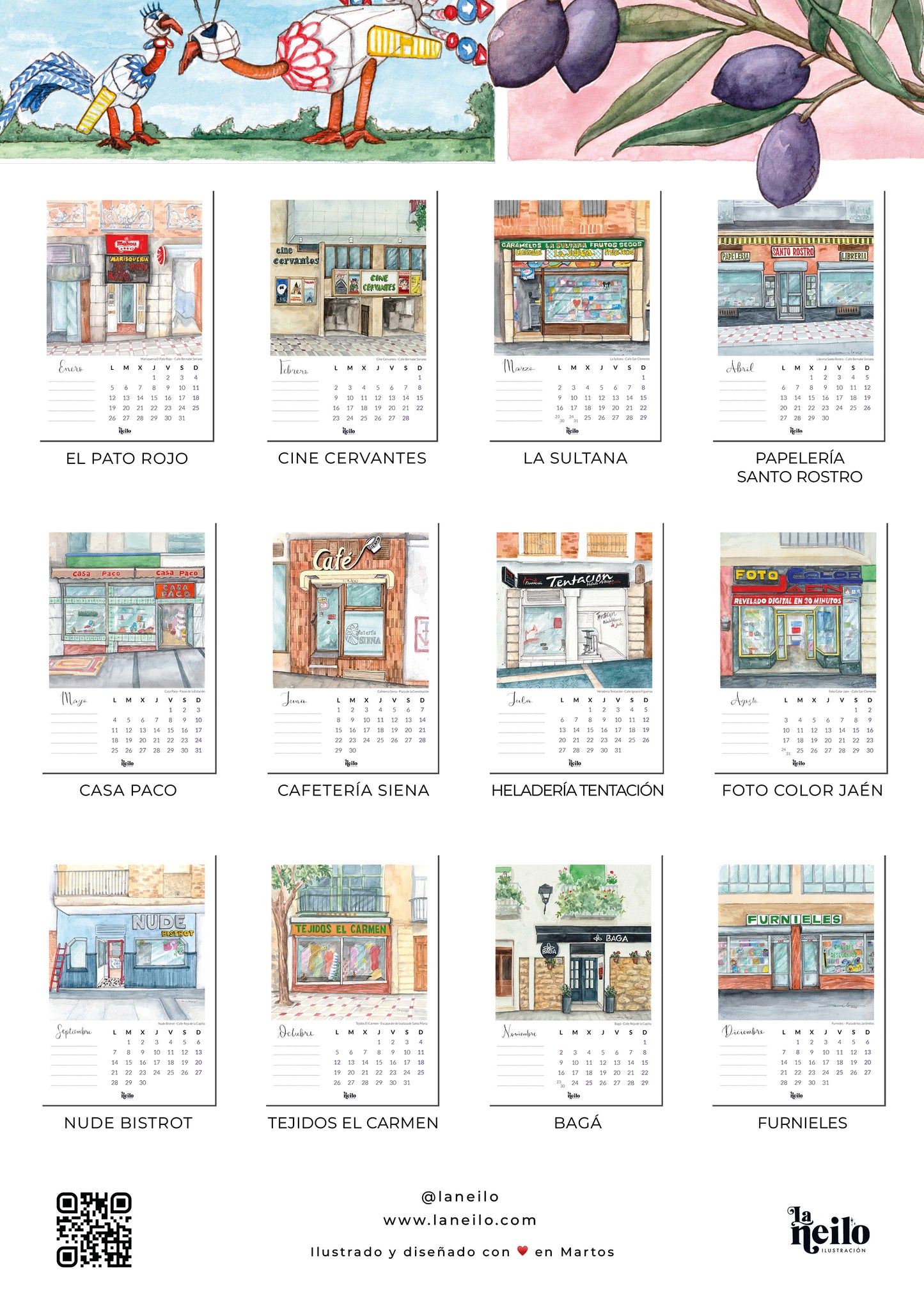 Almanaque de pared - Jaén 2026