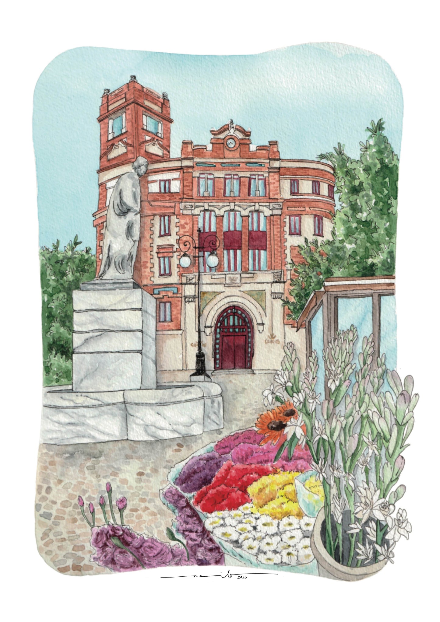 Lámina Plaza de las Flores - Cádiz